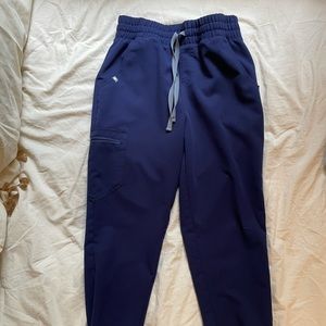 Women's Navy Zamora High Waisted Petite Jogger Scrub Pants